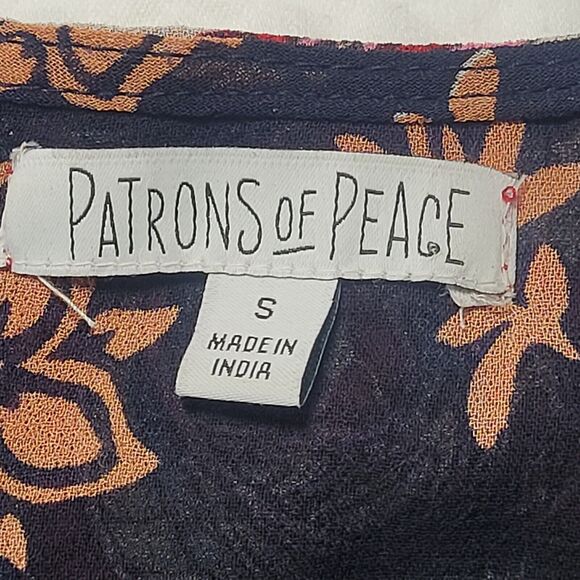 Patrons Of Peace Red White Blue Pinafore Paisley Print Top Patriotic Boho Small - Picture 4 of 8